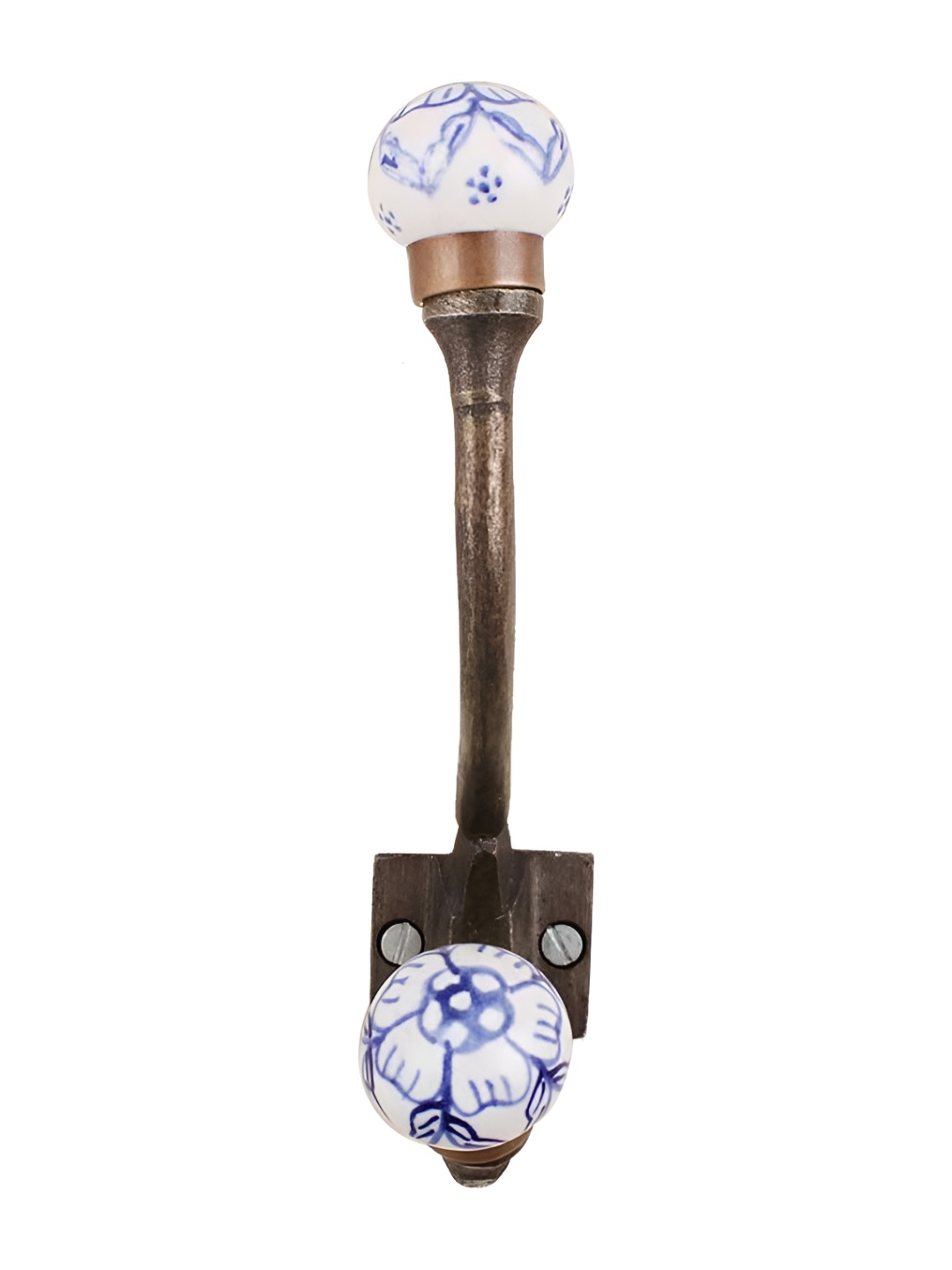 

Indianshelf Blue Ceramic Floral Wall Hooks Key Holder