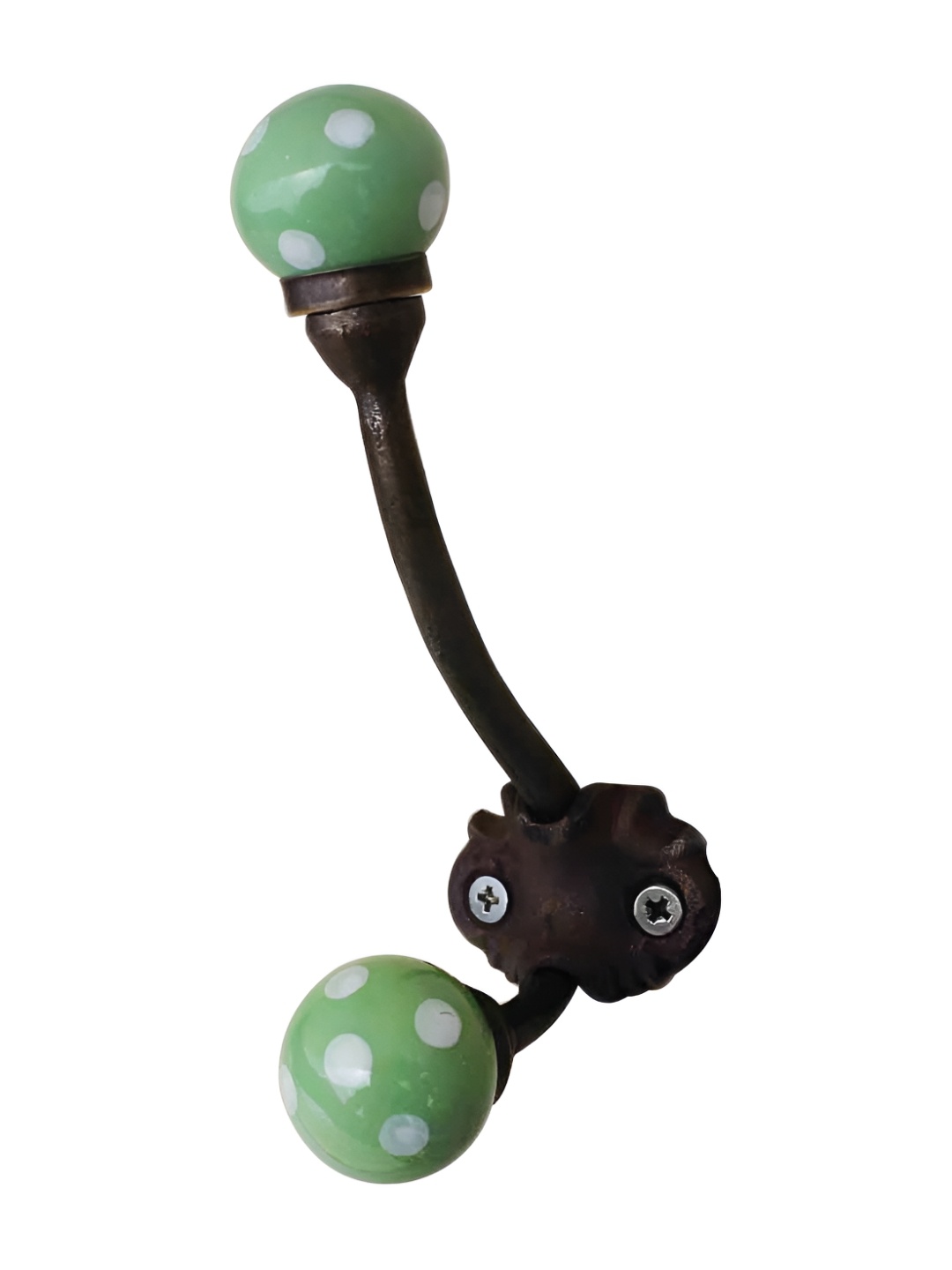 

Indianshelf Green Dot Printed Wall Hooks Key Holder