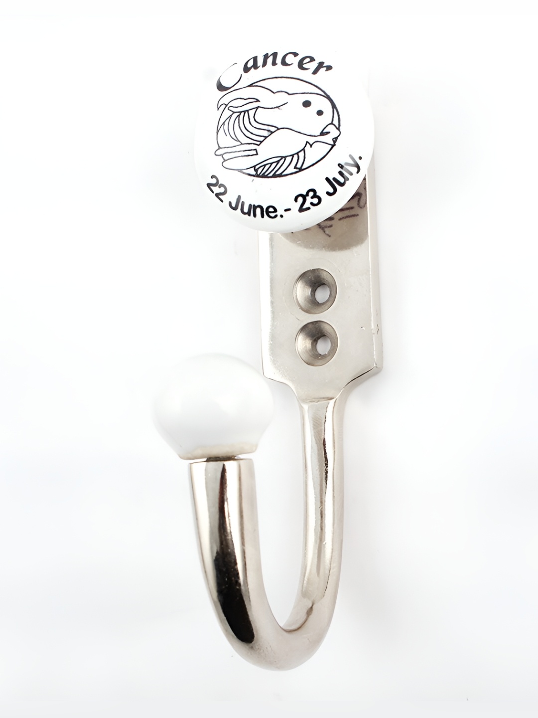 

Indianshelf White Ceramic Cancer Wall Hooks Key Holder