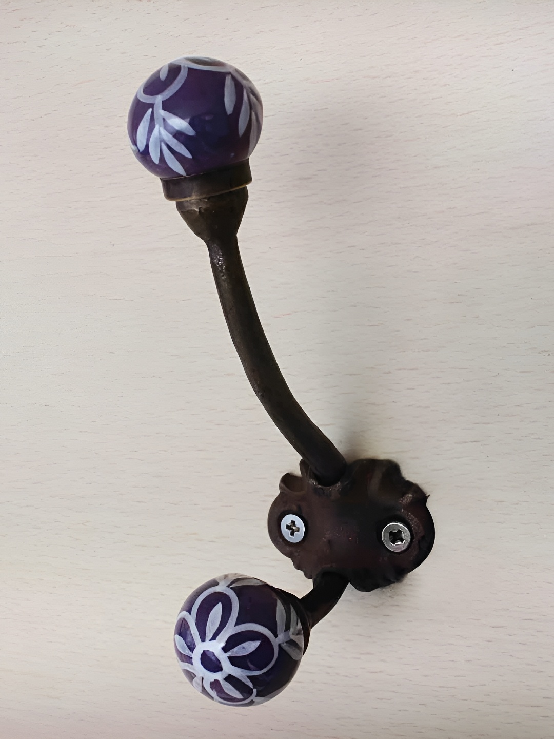 

Indianshelf Purple & Brown Floral Printed Wall Key Holder