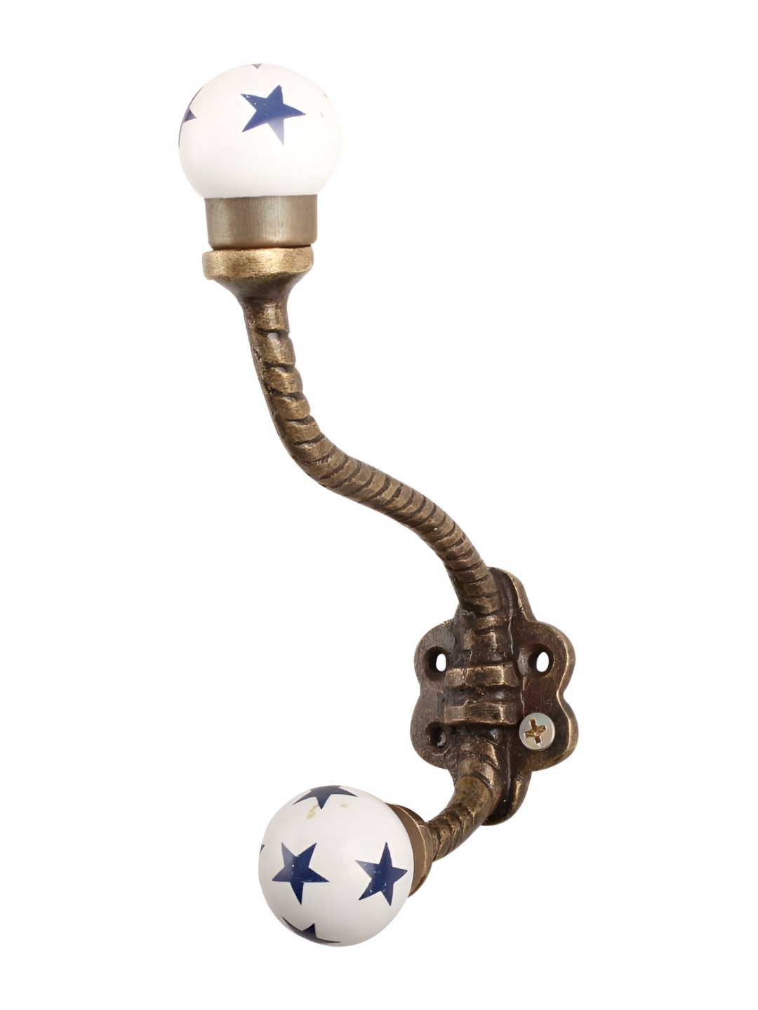 

Indianshelf Blue & Beige Star Floral Printed Wall Key Holder