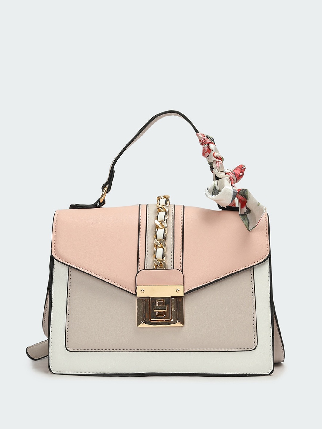 

max Colourblocked Structured Handheld Bag, Pink