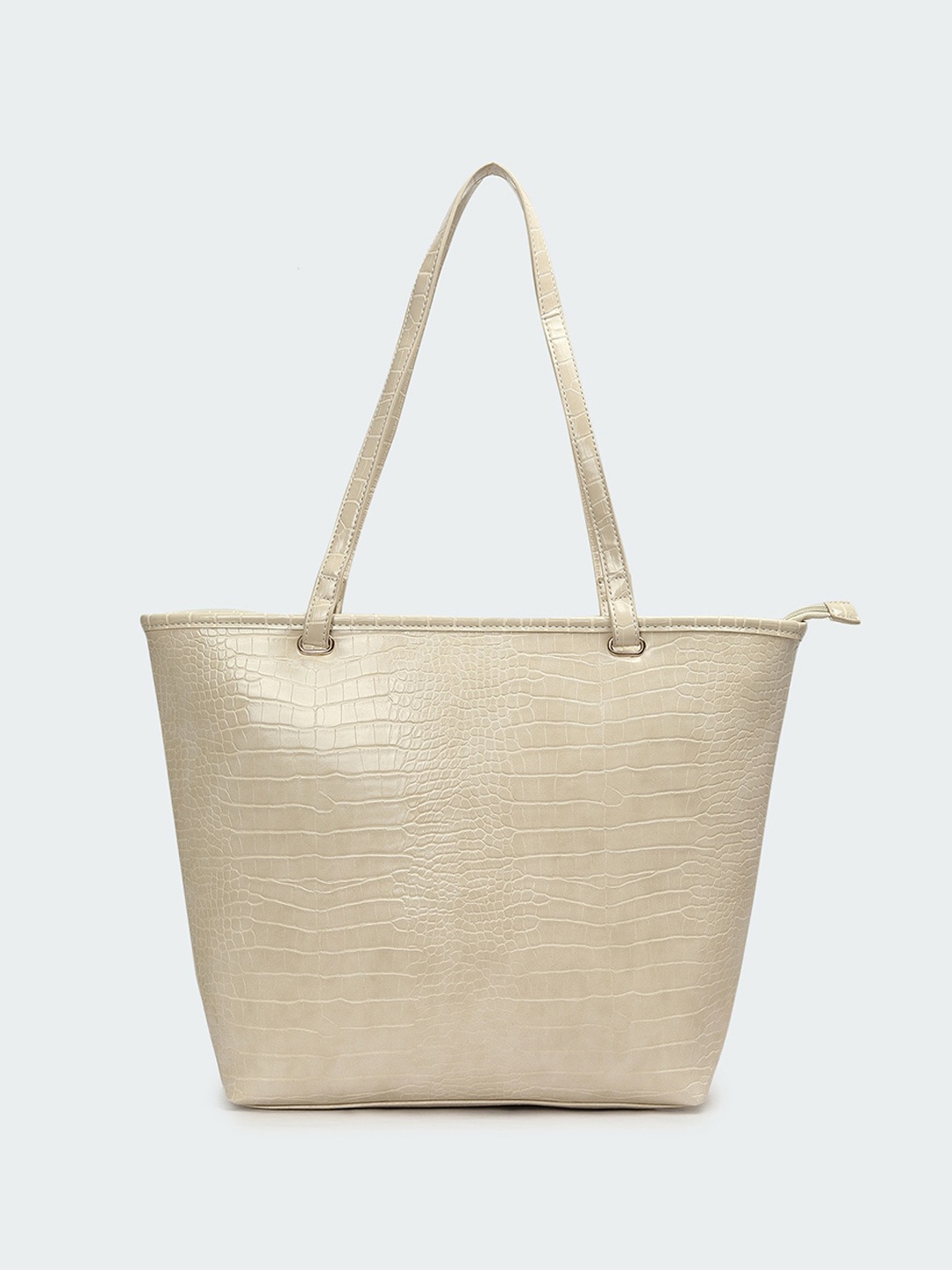 max Animal Textured Oversized Structured Shoulder Bag, Off white