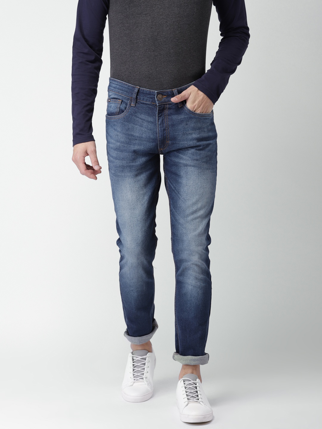 

HIGHLANDER Men Blue Slim Fit Mid-Rise Clean Look Jeans