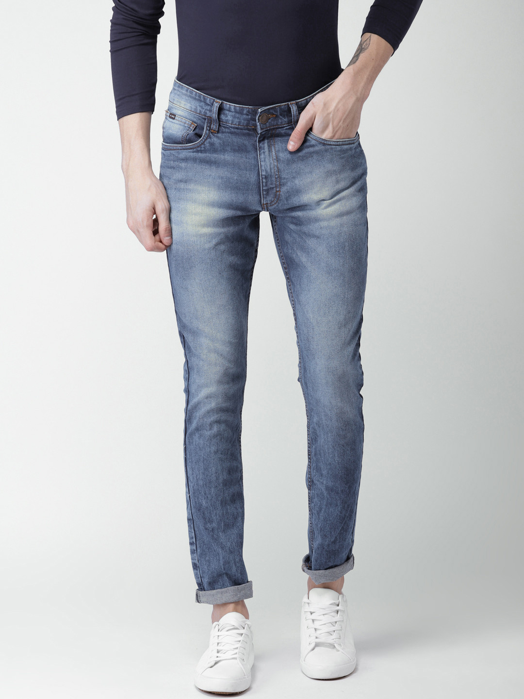 

HIGHLANDER Men Blue Slim Fit Mid-Rise Clean Look Jeans