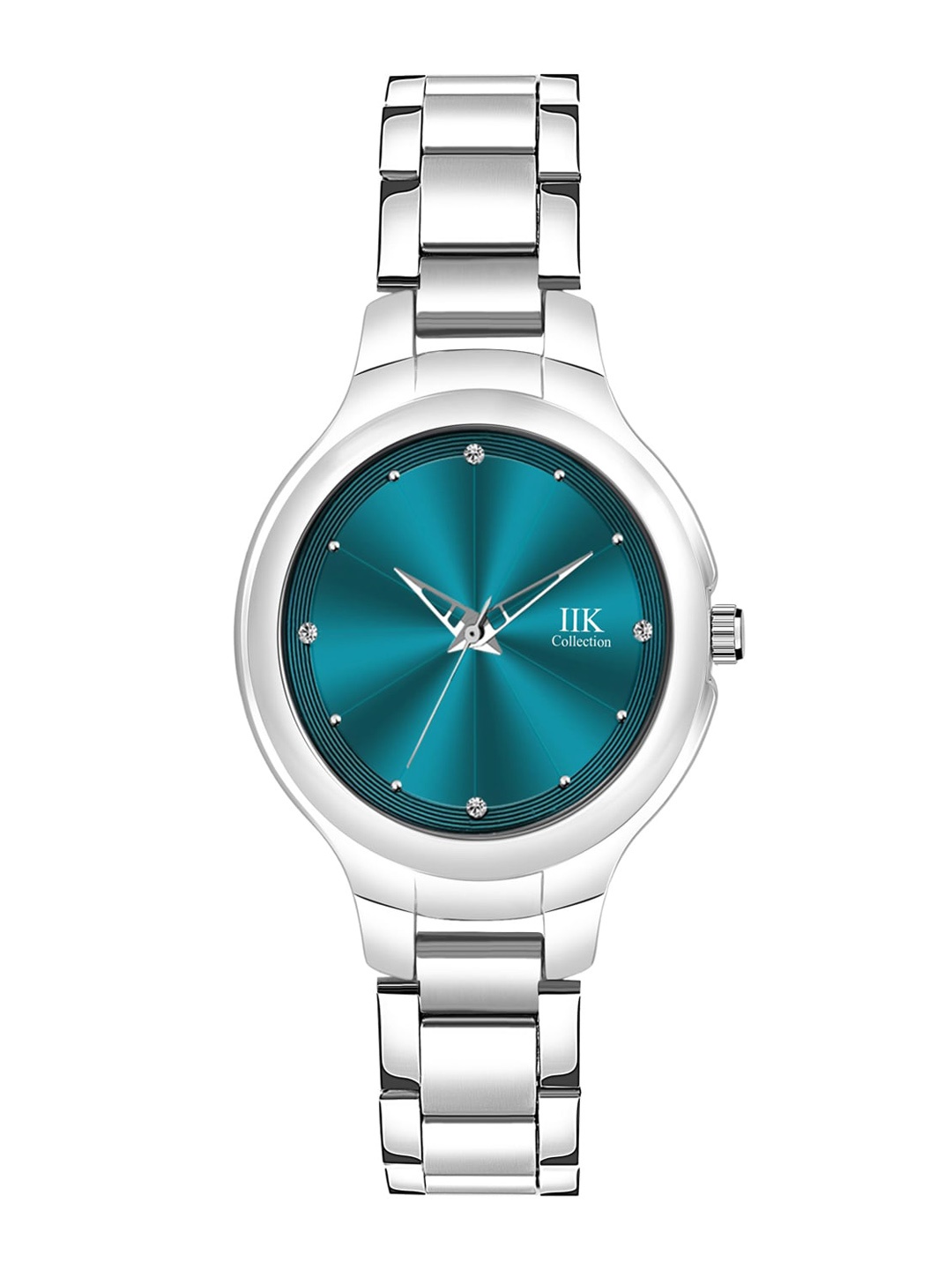 

IIK COLLECTION Women Round Dial Stainless Steel Bracelet Chain Strap Analogue Watch, Sea green