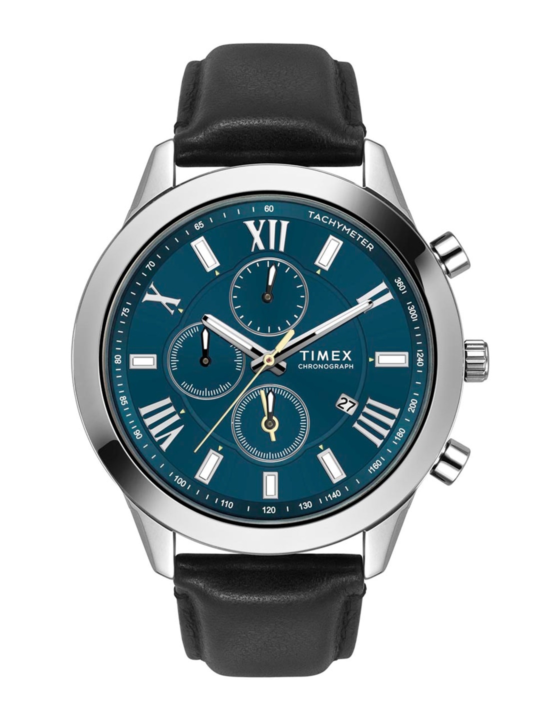 

Timex Men Brass Embellished Dial & Leather Straps Analogue Watch TWEG18515, Teal