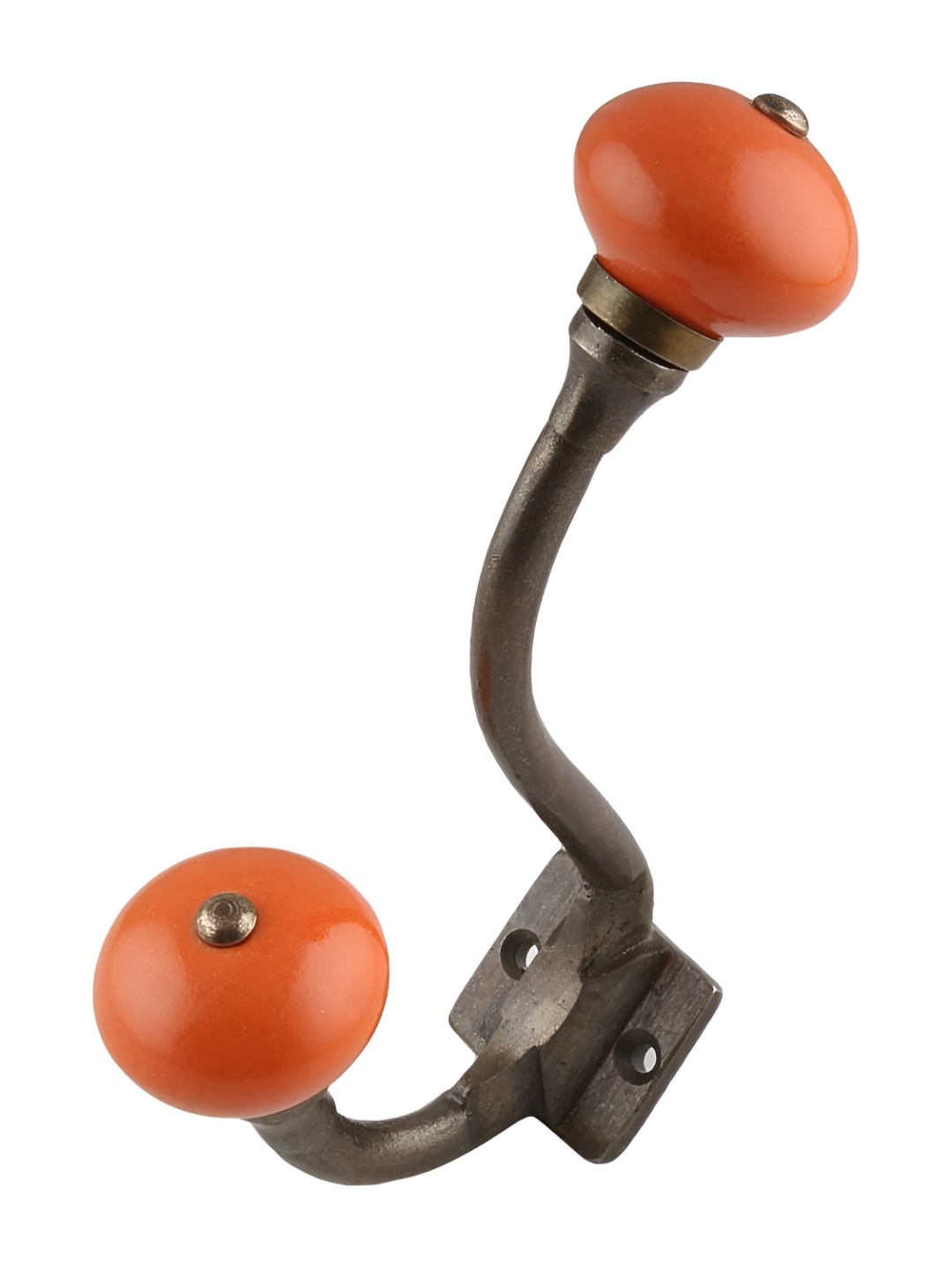 

Indianshelf Orange-Coloured J Shape Ceramic Wall Hook