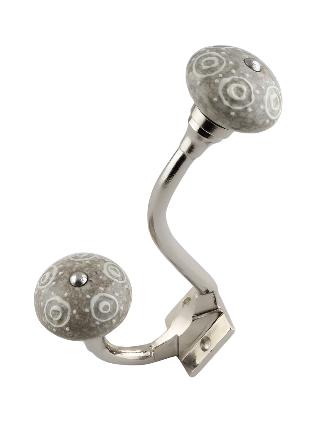 

Indianshelf White & Grey Crackle Printed Wall Key Holder