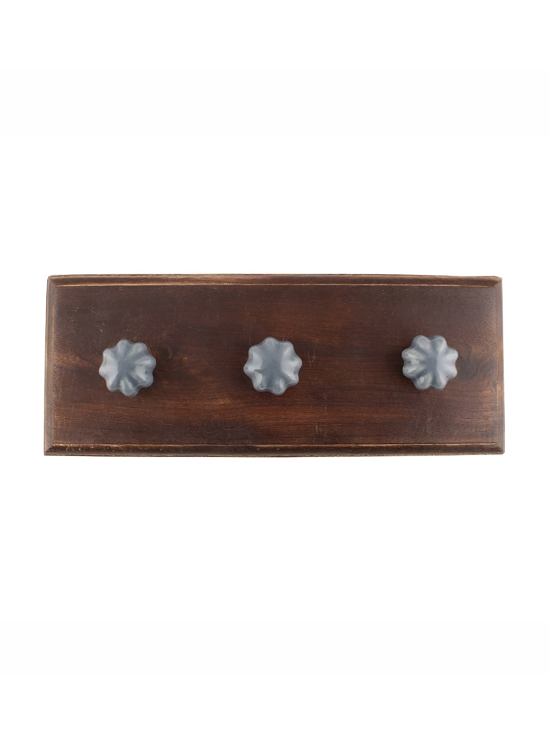 

Indianshelf Grey & Brown Pomegranate Bud Wooden Wall Hook Key Holder
