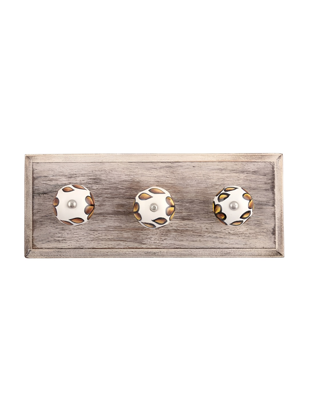 

Indianshelf Brown Hibiscus Printed Wall Key Holder