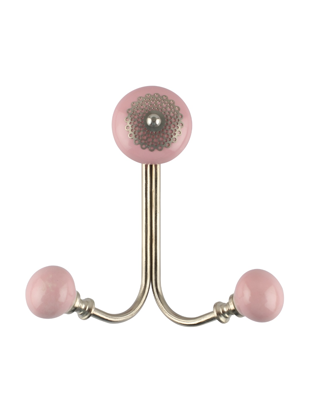 

Indianshelf Pink J Shaped Strewn Ceramic Wall Hook