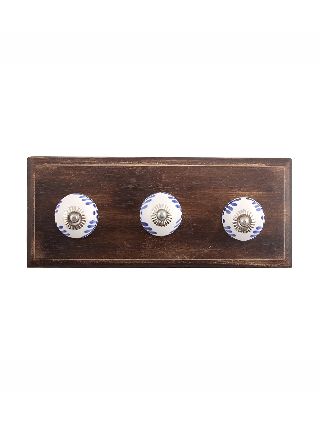 

Indianshelf White & Brown Festive Floral Wall Hooks Key Holder