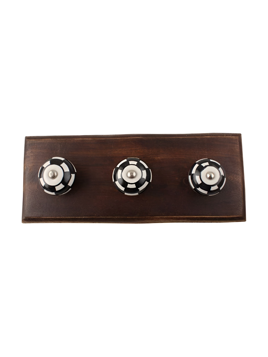 

Indianshelf Brown & Black Printed Wooden Wall Hook Key Holder