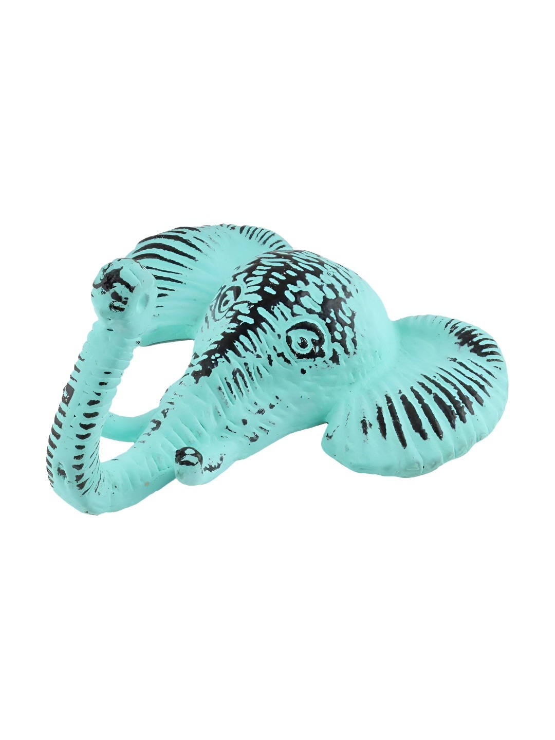 

Indianshelf Blue & Black Elephant Shaped Iron Wall Hook Key Holder