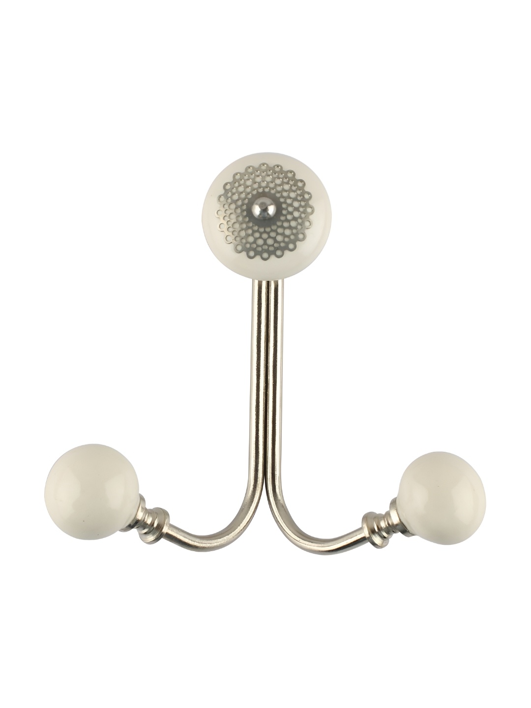 

Indianshelf Cream-Coloured Double Loop Strewn Iron Wall Hook