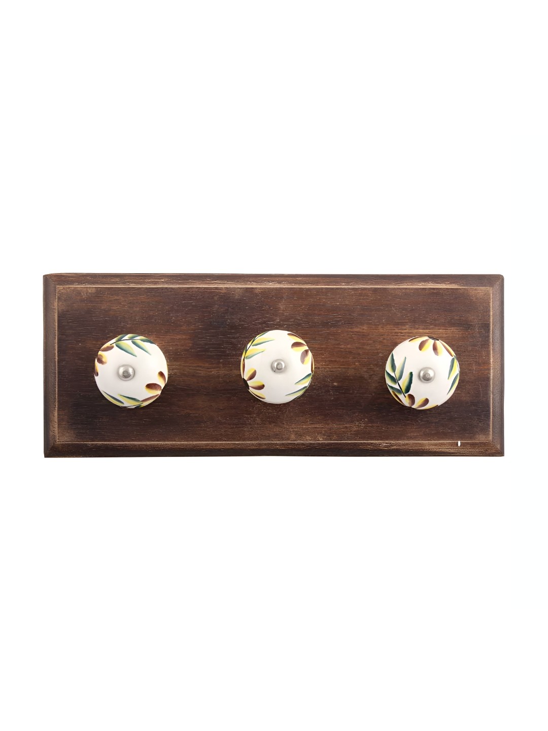 

Indianshelf White Wooden Leaf Wall Hooks Key Holder