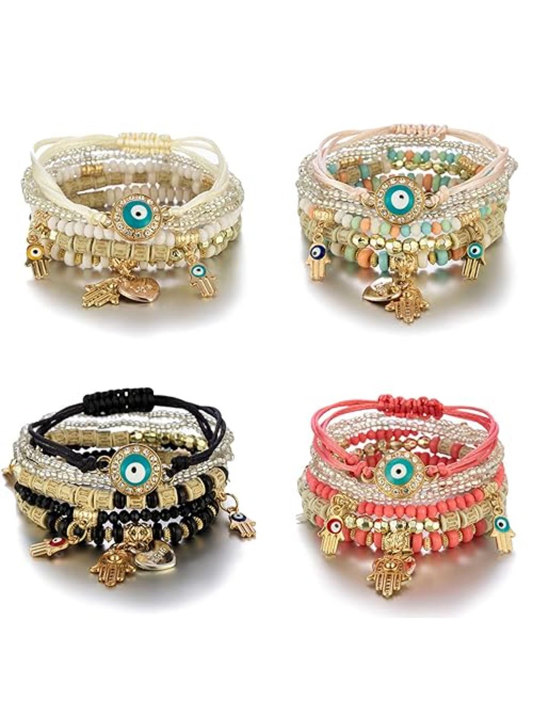 

DN Creation Set Of 4 Crystals Multistrand Bracelet, Gold