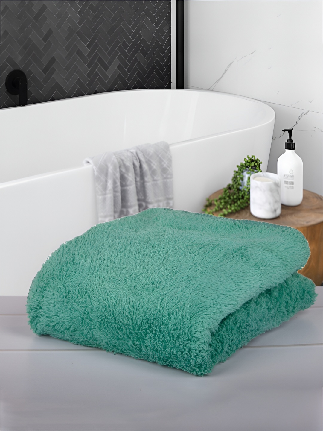 

Kuber Industries Green 3 Pieces 350 GSM Bath Towels
