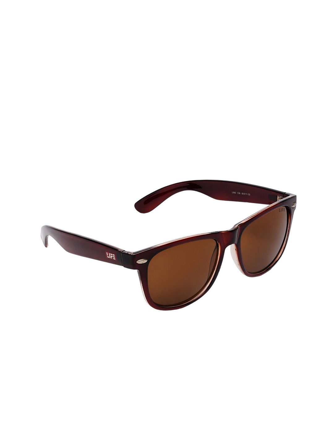 

Life Men Square Sunglasses with 100% UV Protected Lens LI060 C36, Brown