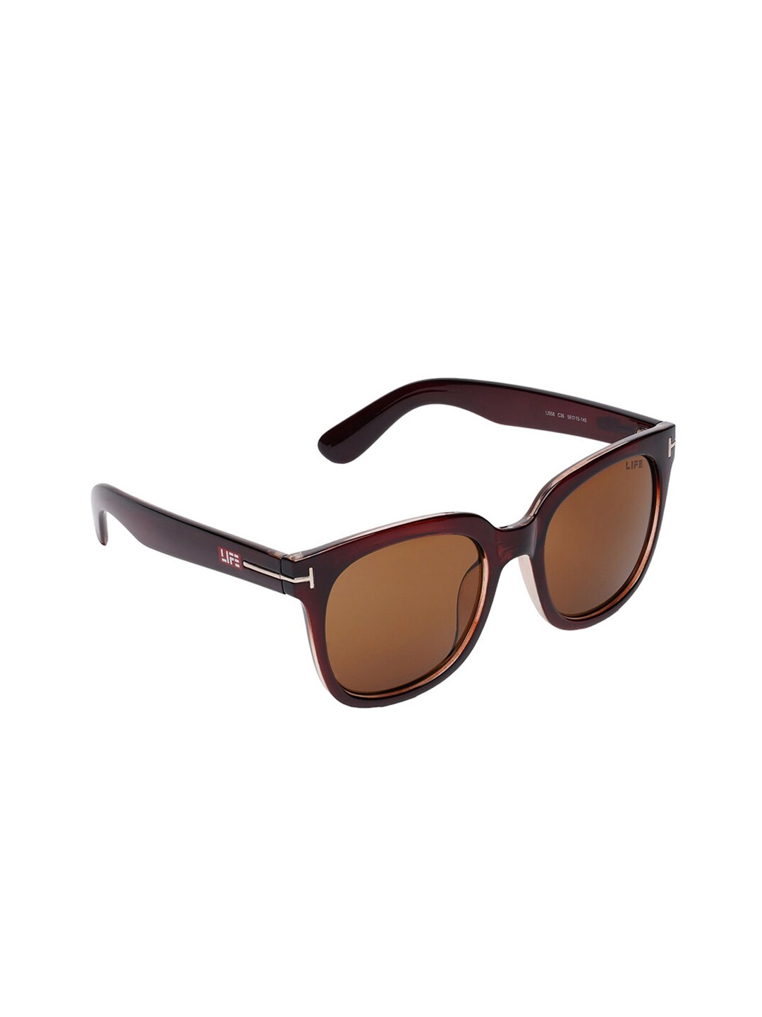 

Life Unisex Square Sunglasses with 100% UV Protected Lens LI058 C36, Brown