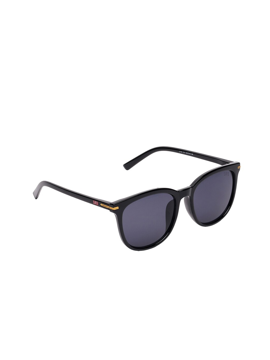 

Life Men Wayfarer Sunglasses With UV Protected Lens LI0101 C11, Black