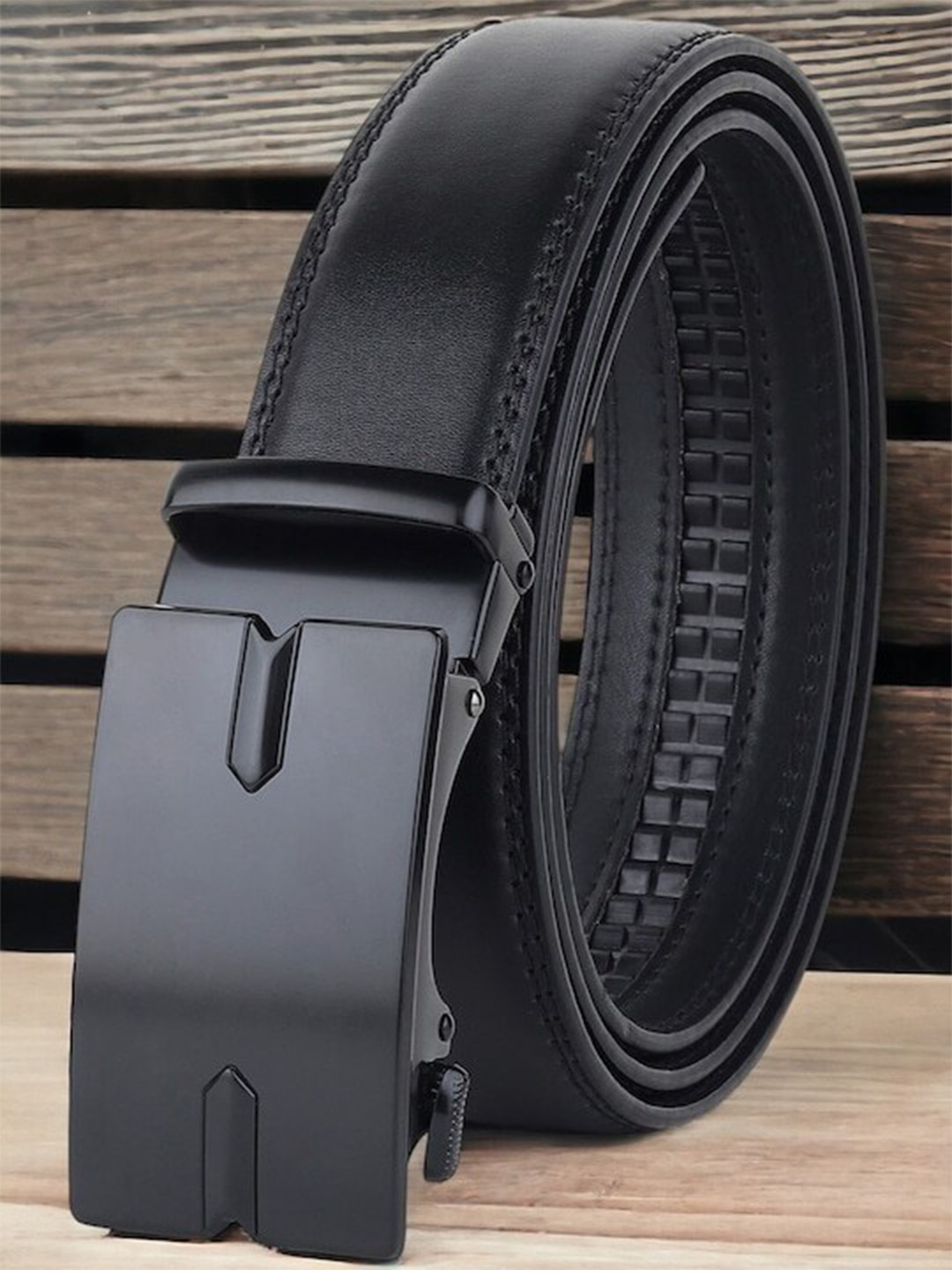 

The Roadster Lifestyle Co. Men Black Sider Buckle-Closure Formal Belt