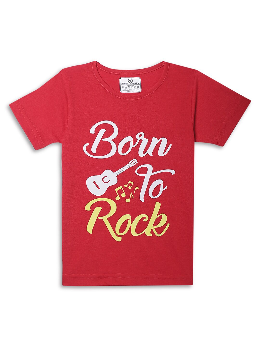 

MACK JONNEY Kids Typography Printed Round Neck T-shirt, Red