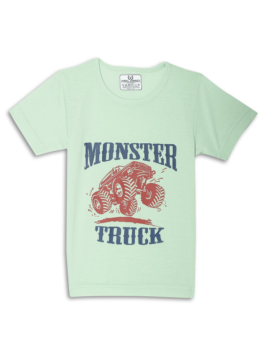

MACK JONNEY Kids Graphic Printed Round Neck T-shirt, Green