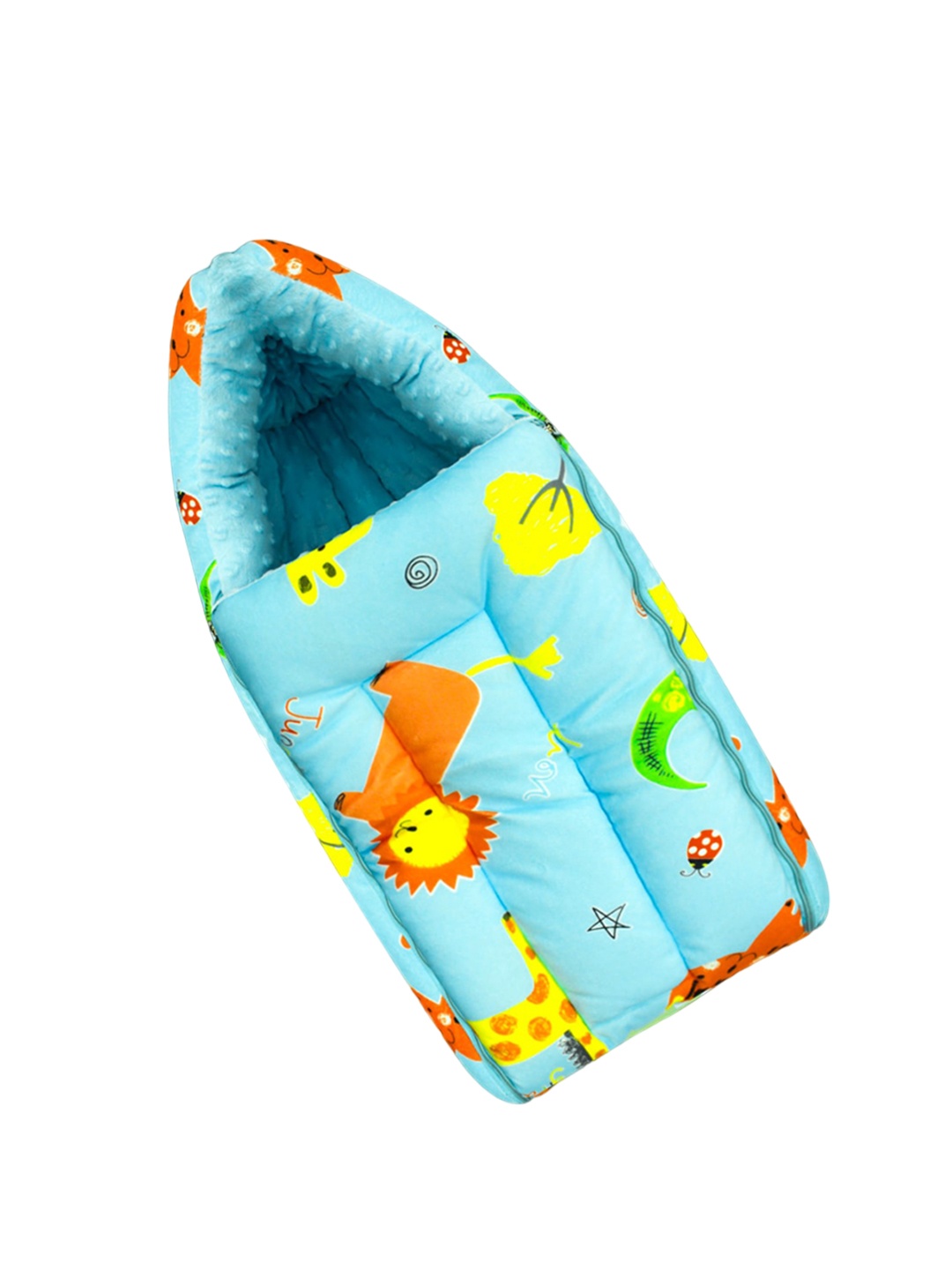 

Born Babies Infants Printed Carry Bed Cum 3 in 1 Baby Sleeping Bag, Blue