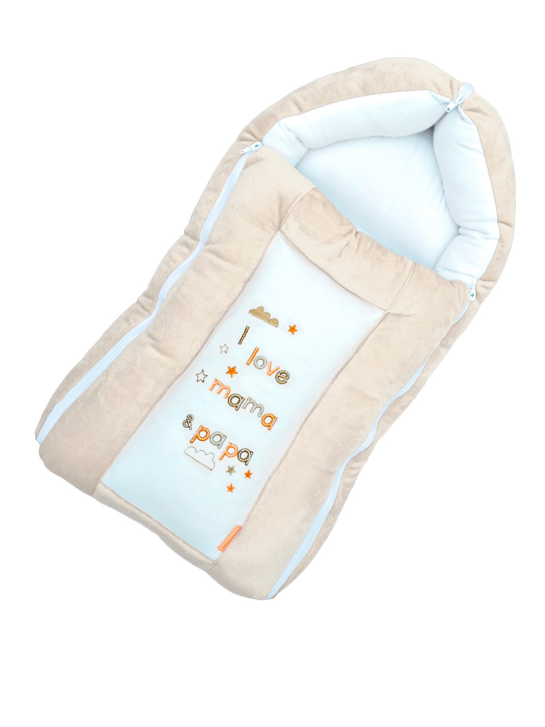 

Born Babies Infants Printed Carry Bed Cum 3 in 1 Baby Sleeping Bag, Beige