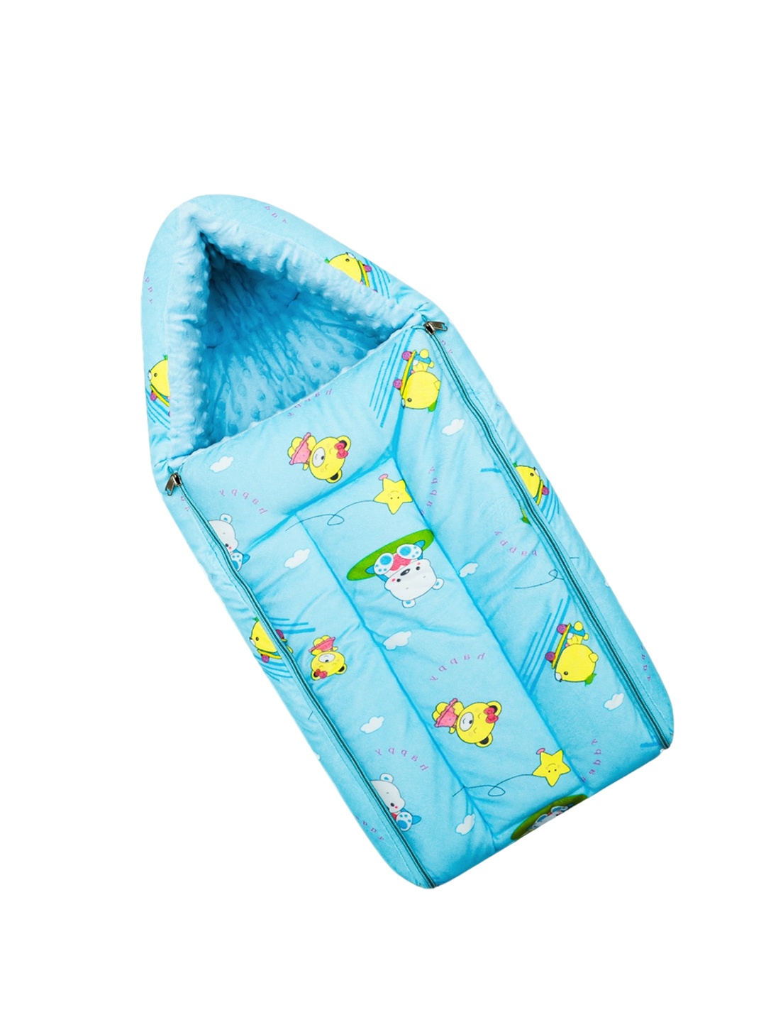 

Born Babies Infants Printed Carry Bed Cum 3 in 1 Baby Sleeping Bag, Blue