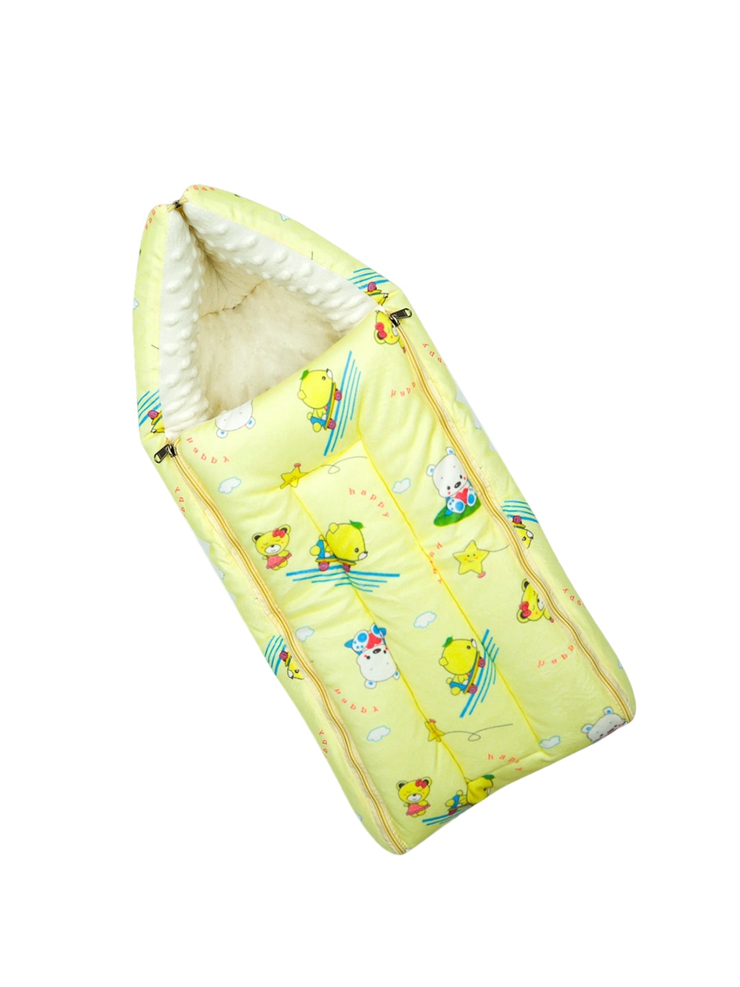 

Born Babies Printed Cotton Carry Bed Cum Sleeping Bag, Yellow