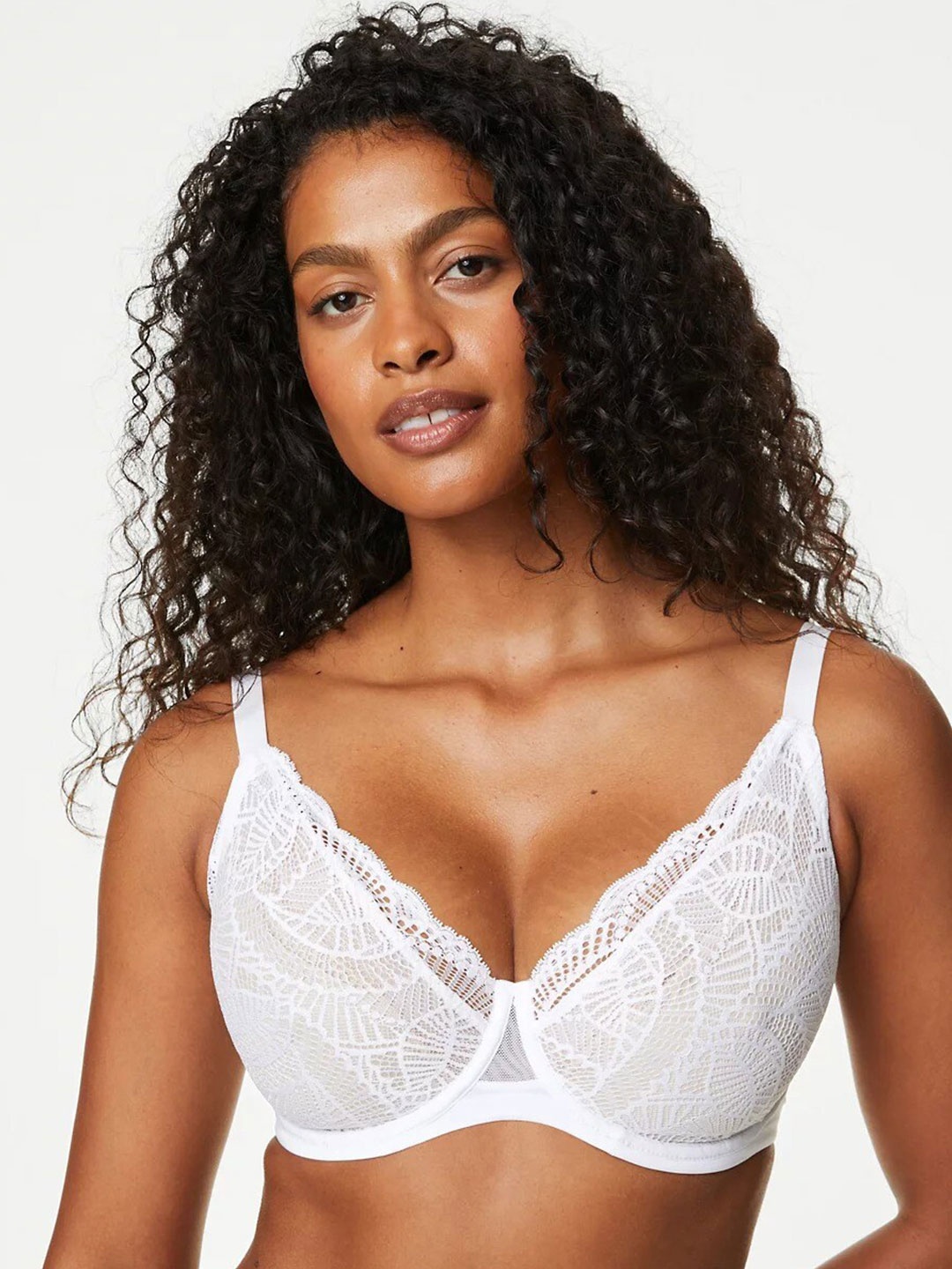 

Marks & Spencer Floral Lace Everyday Bra - Full Coverage Underwired, White