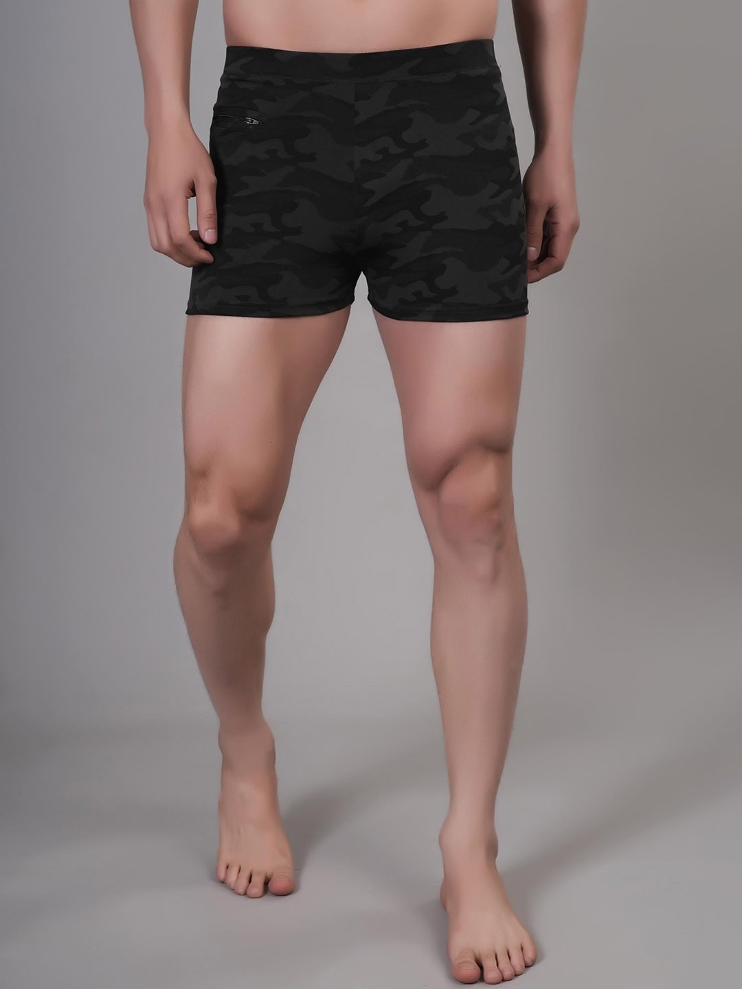 

Apraa & Parma Men Camouflage Printed Swim Shorts, Black