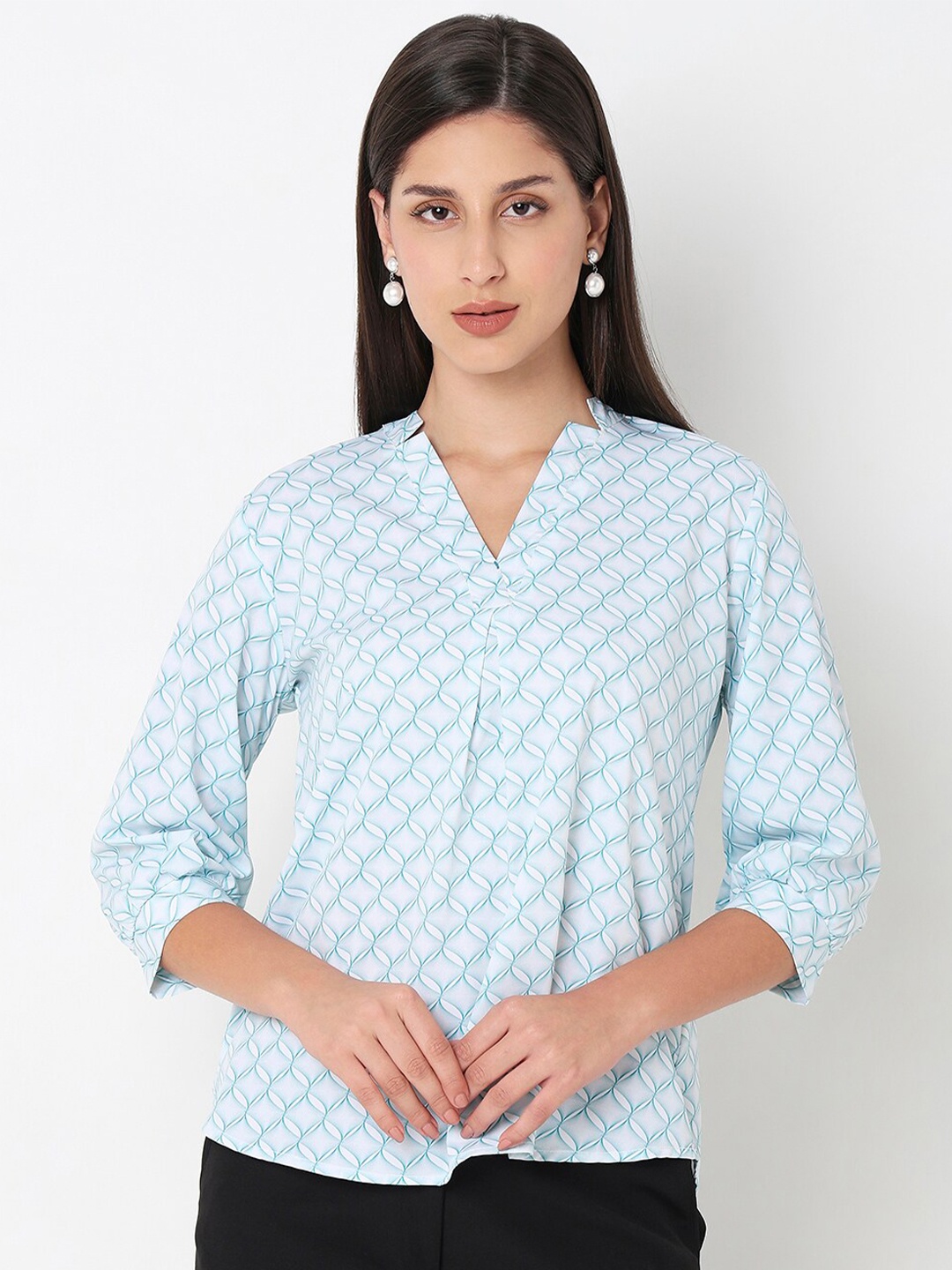

NOT SO PINK Floral Printed V-Neck Top, Green