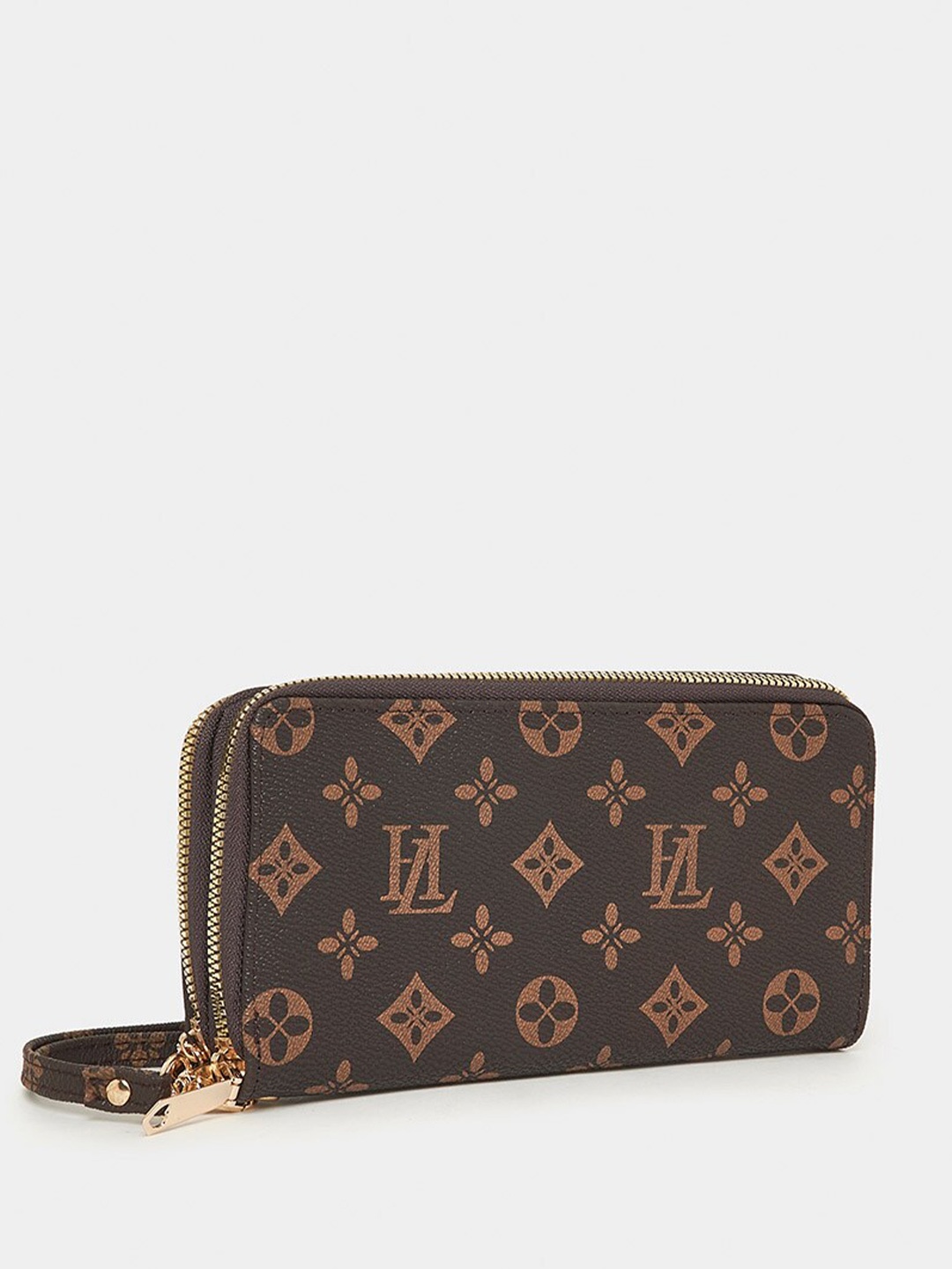 

Styli Brown Women Monogram Printed Zip Around Wallet