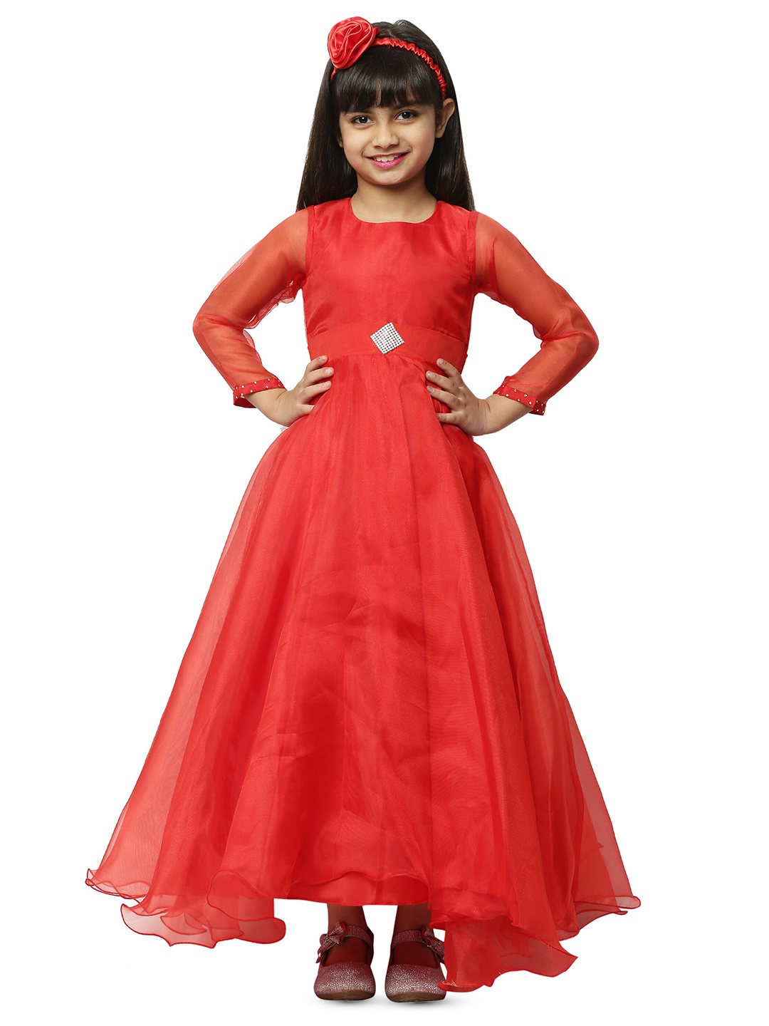 

BAESD Infant Girls Satin Maxi Dress, Red