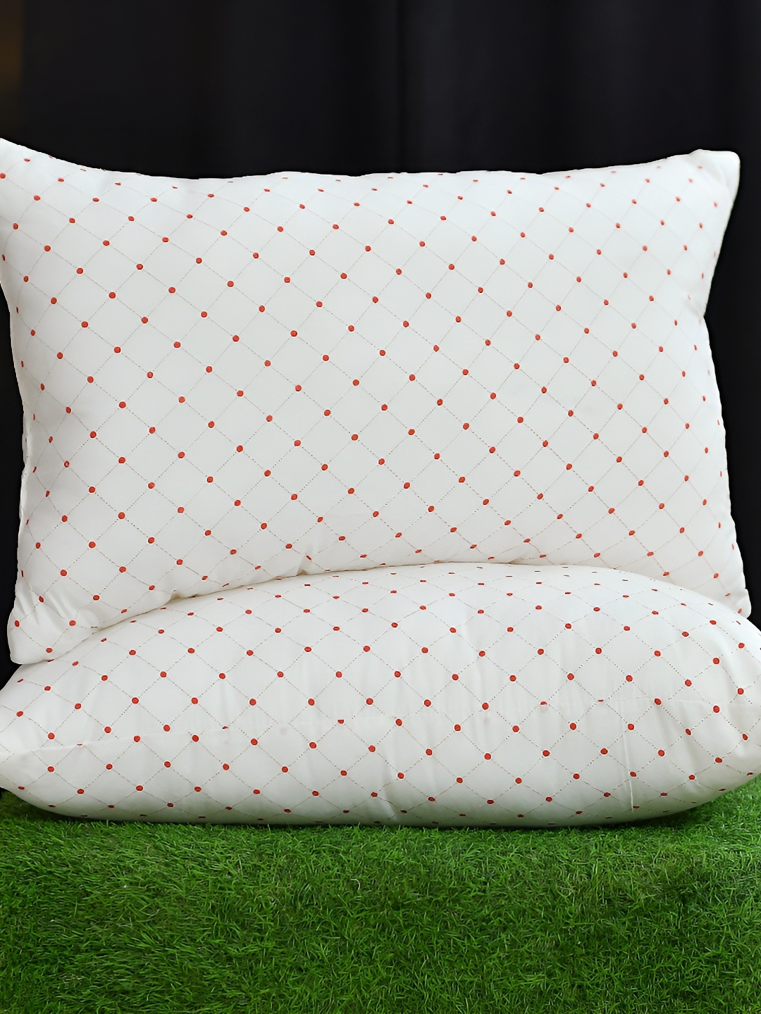 

UrbanArts Red 2 Pieces Fibre Filled Cotton Breathable Sleep Pillows