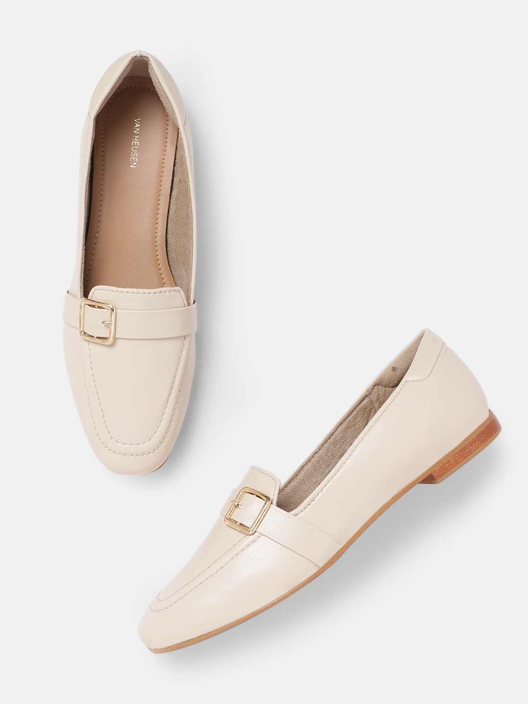 

Van Heusen Women Buckle Detail Loafers, Beige