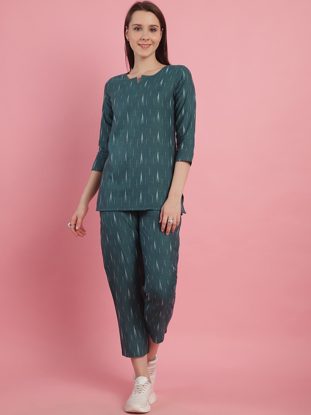 

Prakrti Printed Pure Cotton Top & Trouser, Teal