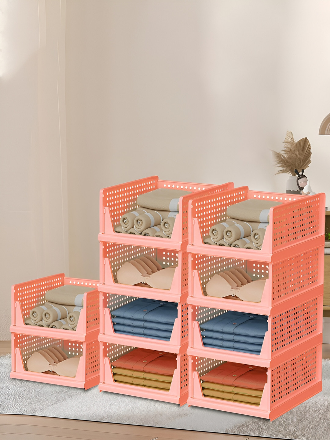 

Kuber Industries Set of 10 Regular Desk Organisers, Pink