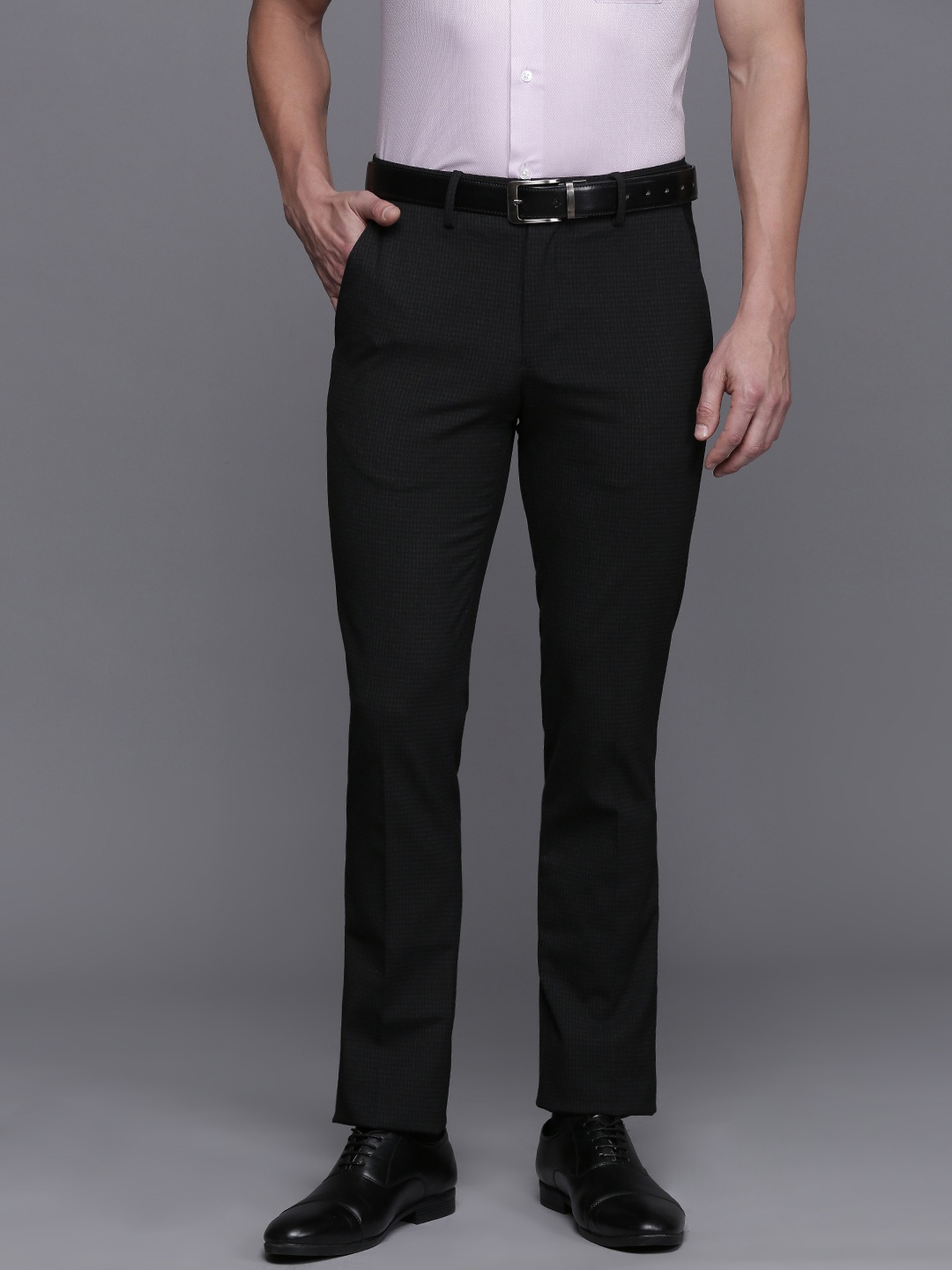 

Louis Philippe Slim Fit Formal Trousers, Black