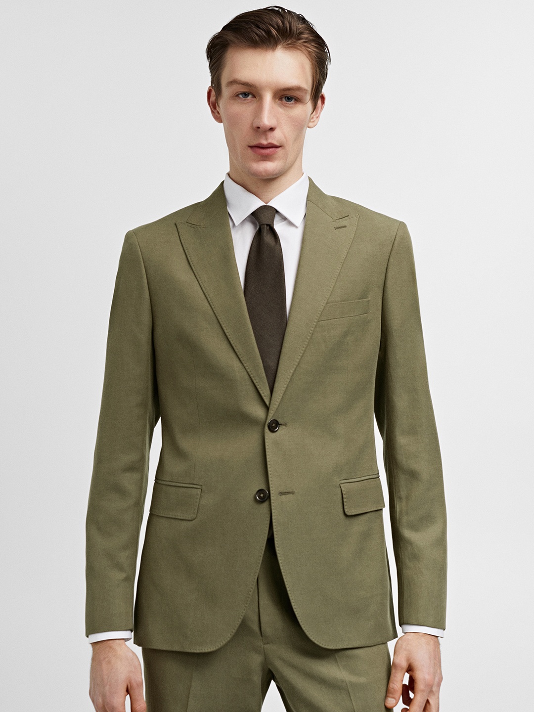 

MANGO MAN Slim Fit Single-Breasted Blazer, Olive