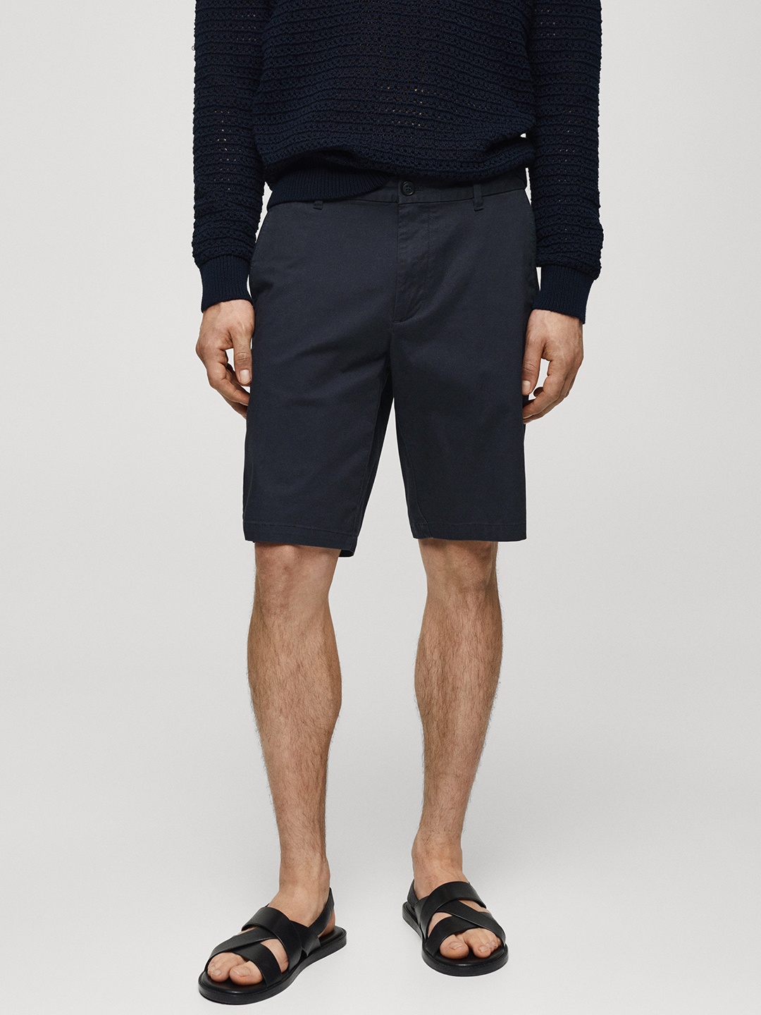 

MANGO MAN Slim Fit Chino Shorts, Navy blue
