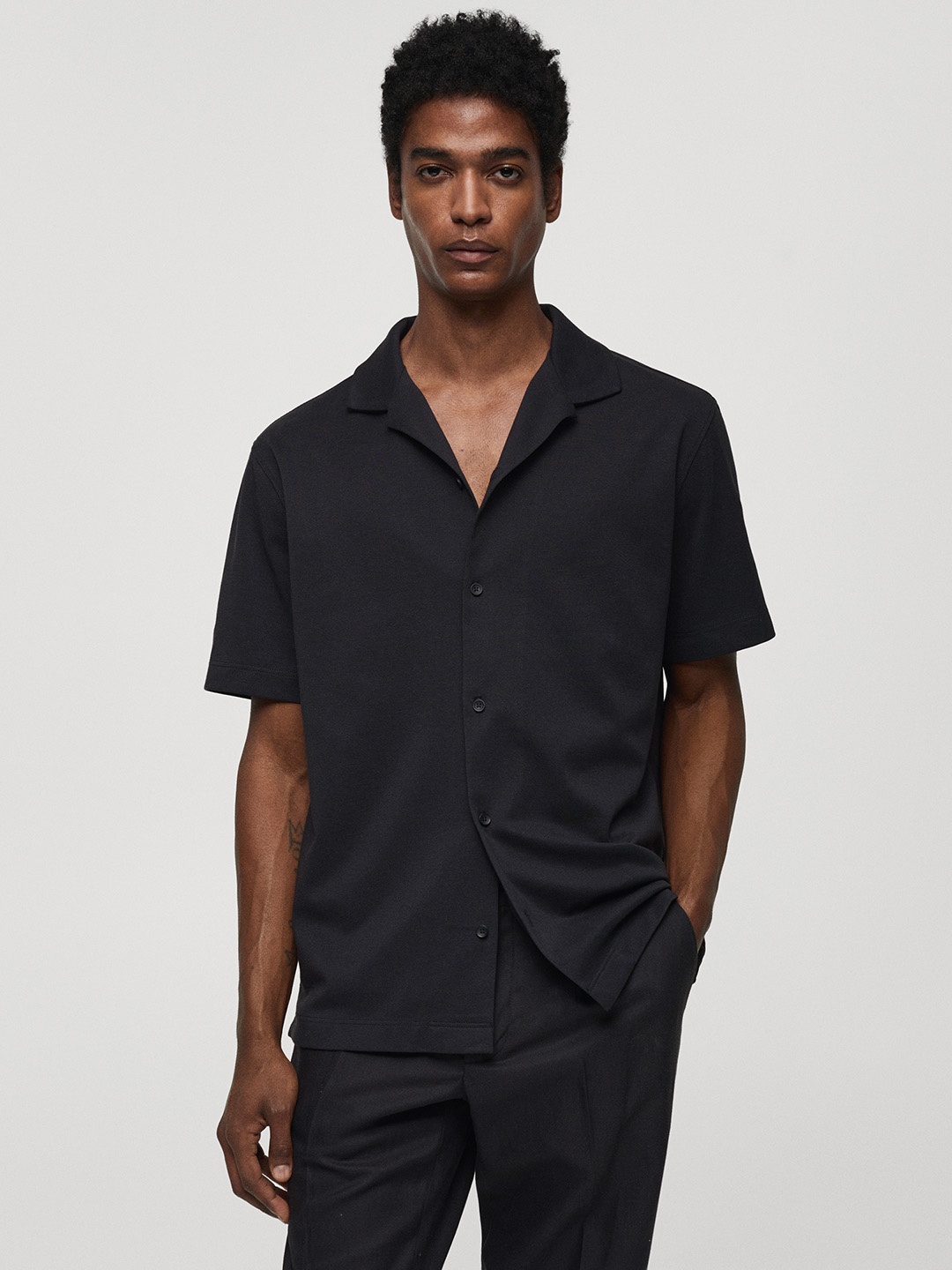

MANGO MAN Opaque Casual Shirt, Black