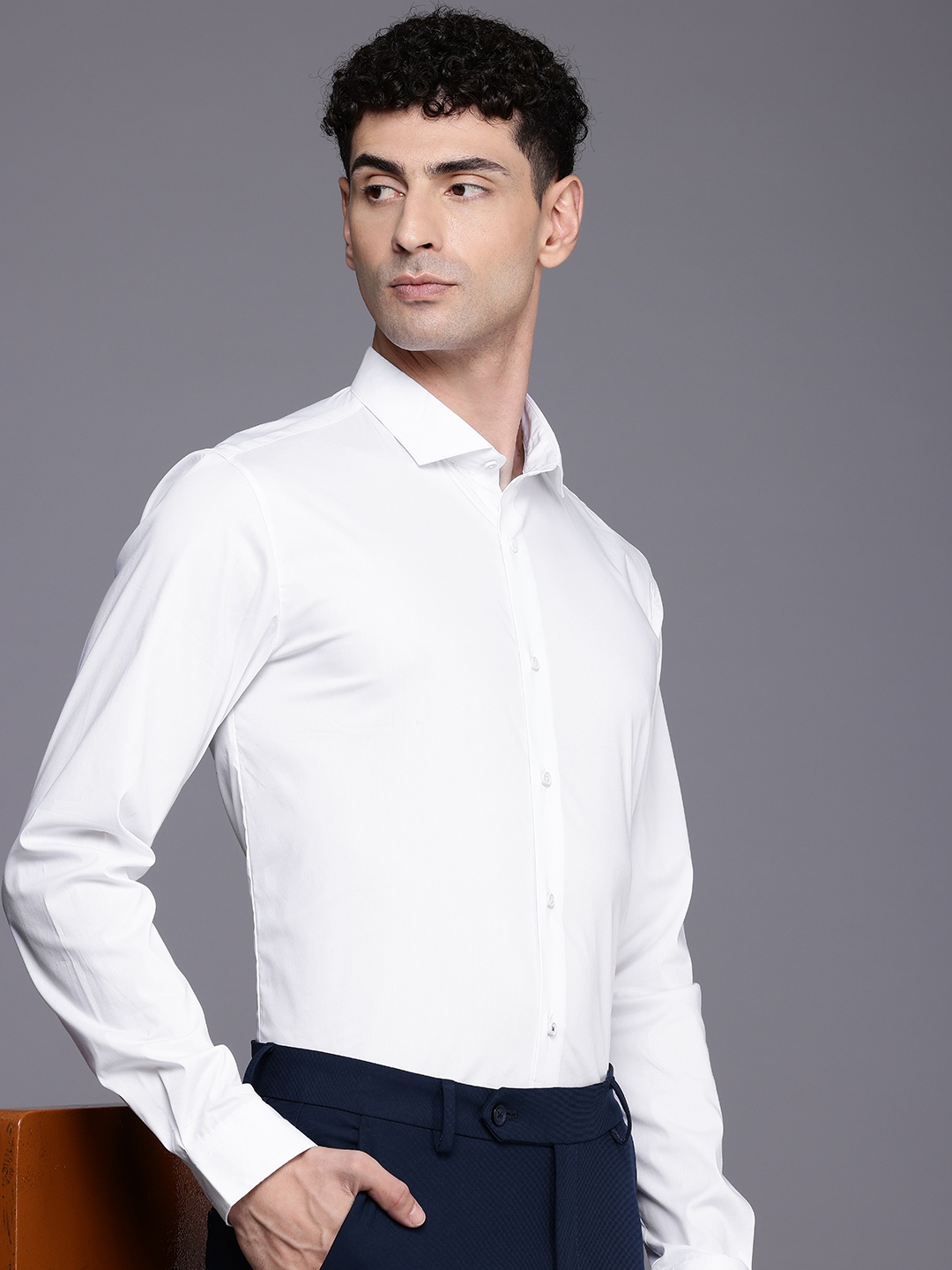 

Louis Philippe Ath.Work Men Super Slim Fit Formal Shirt, White
