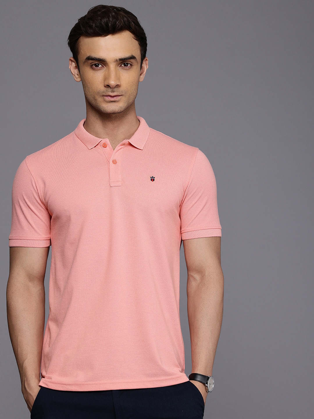 

Louis Philippe Sport Polo Collar Slim Fit T-shirt, Peach