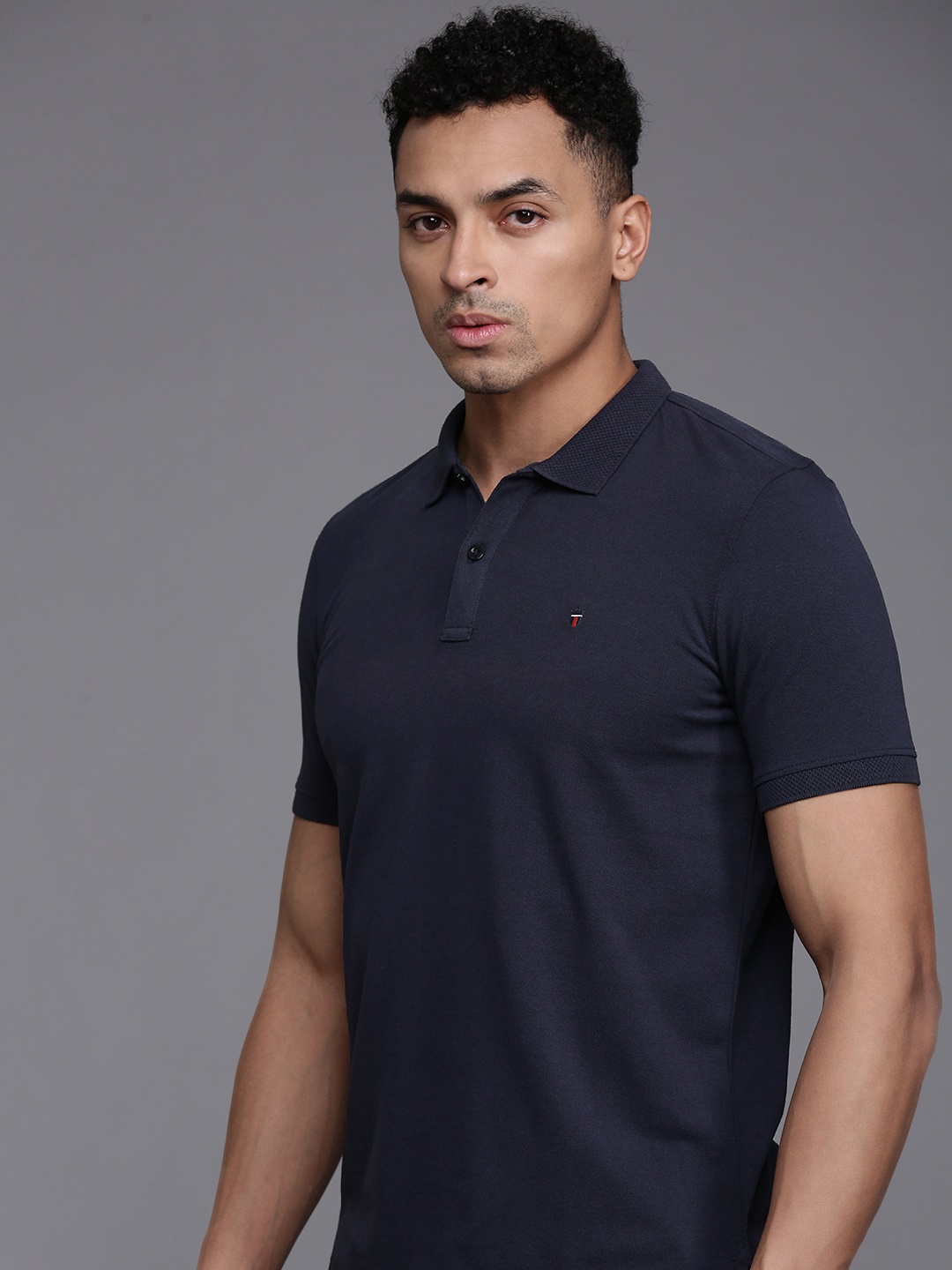 

Louis Philippe Sport Polo Collar Slim Fit T-shirt, Navy blue