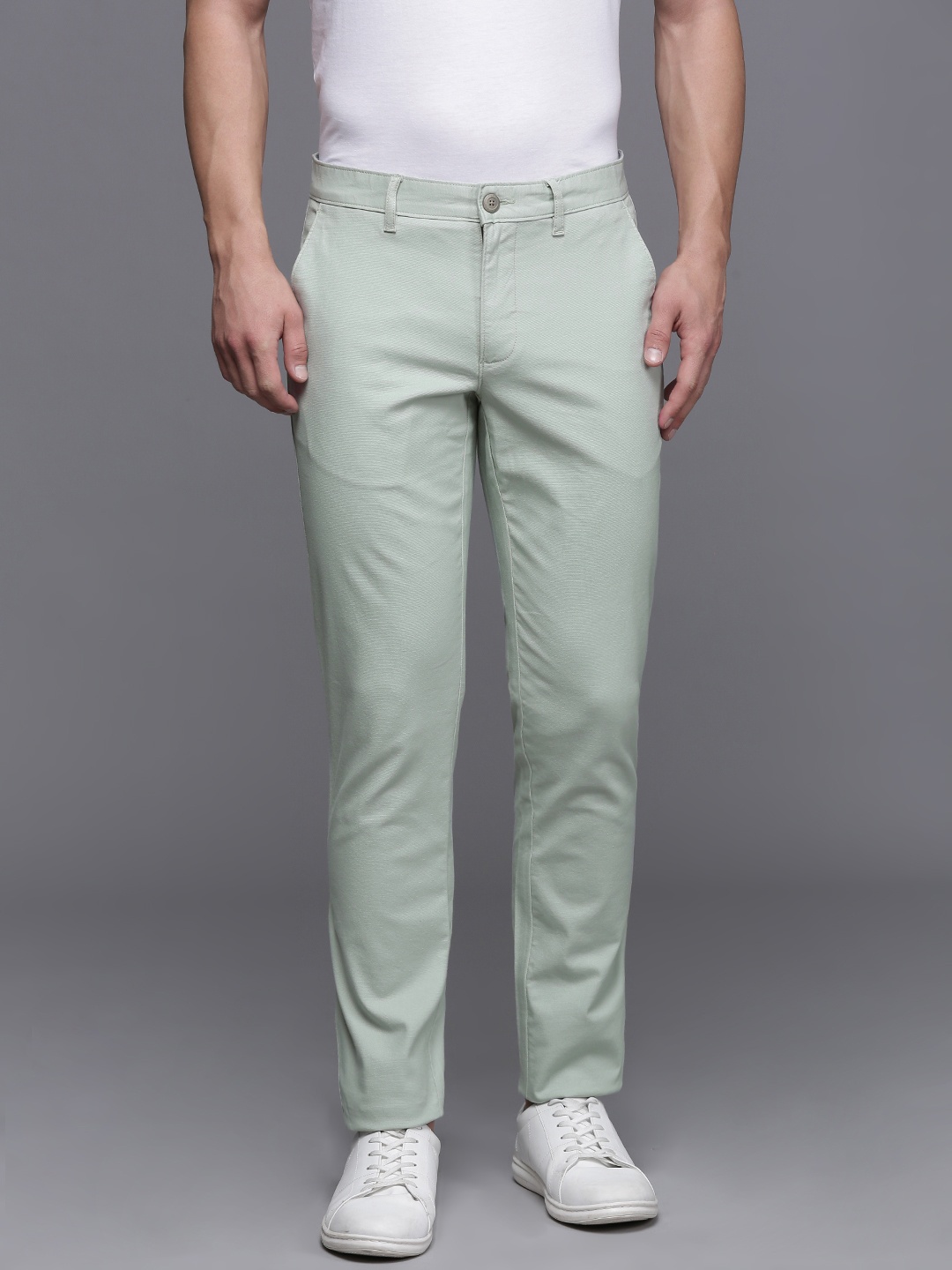 

Louis Philippe Sport Men Slim Fit Smart Casual Trousers, Green